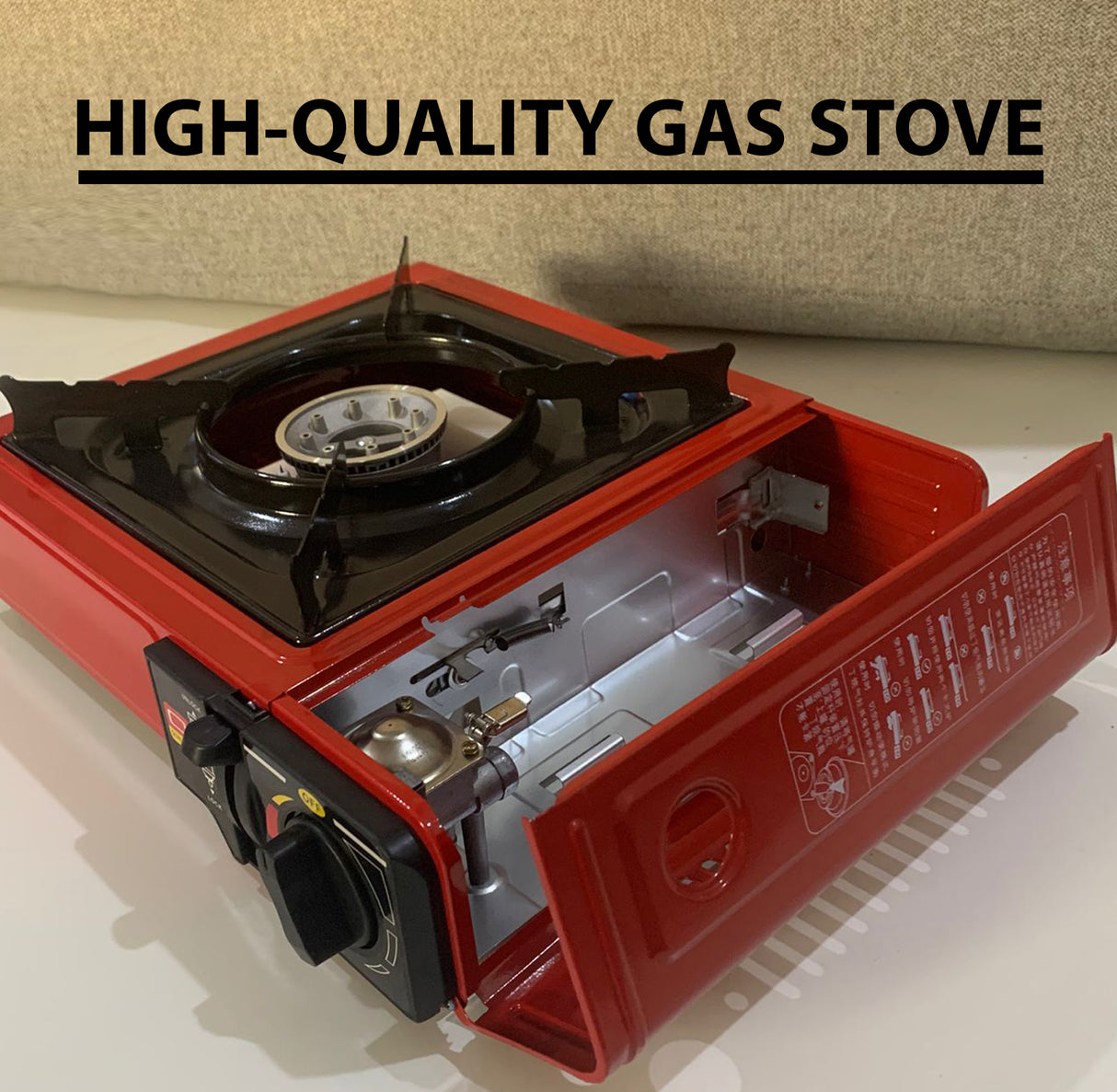 Portable Outdoor Gas Stove Cooking Set with Grill Pan and Camping Tools in One Kit