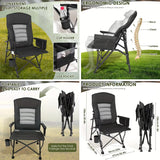 Heavy Duty Camping Chair for Adults – Oversized Folding Chair with Adjustable Backrest