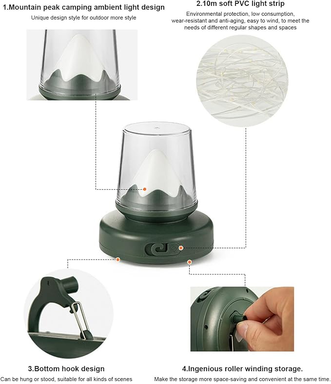 Rechargeable Multifunctional Camping Lamp with 10M Strip Light CH2301 - SASKA Trading