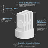 4 in 1 Wireless Power Bank Station 10000mAh*4 with Built-In Cable PD 20W and Magsafe 15W by Powerology