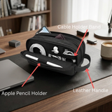 سالم حقيبة تنظيم إكسسوارات وملحقات شخصية للسفر بثلاث طبقات مع مقبض جلدي من WiWU