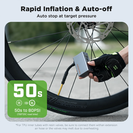 Pocket 2 Pro Mini Electric Bike Pump – 120 PSI Smart Rechargeable Inflator by AIRBANK | Air Pump | SASKA Trading