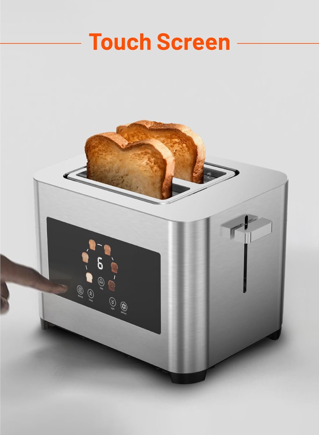 2-Slice Digital Pop-Up Bread Toaster with Smart memory 850W by Porodo - SASKA Trading