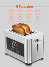 Porodo 2-Slice Digital Pop Up Bread Toaster with Smart memory 850W