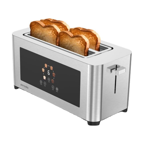 Porodo 4-Slice Digital Pop Up Bread Toaster with Smart memory 1440W