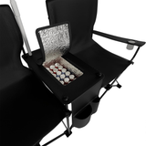 كرسي تخييم مزدوج مع مظلّة وحامل أكواب (CampShade) – كرسي خارجي قابل للطي (أسود) من Porodo 