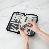 16-in-1 Stainless Steel Nail Clipper Set for Manicure & Pedicure – Portable Grooming Kit with Travel Case by Porodo