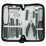 16-in-1 Stainless Steel Nail Clipper Set for Manicure & Pedicure – Portable Grooming Kit with Travel Case by Porodo - SASKA UAE - SASKA.AE