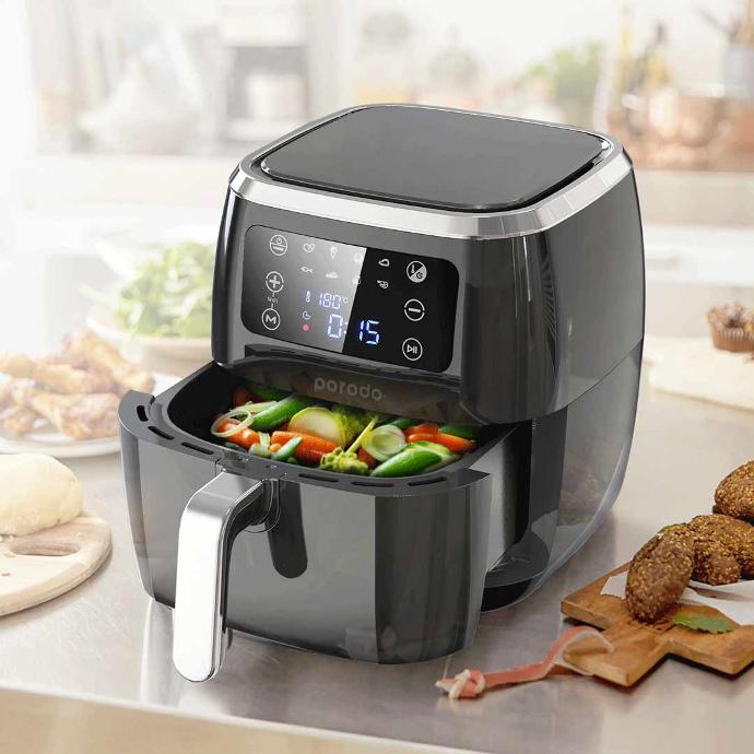 Smart Air Fryer with APP Control 6L 1800W Black - SASKA