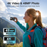 48MP Dual-Screen Mini Digital Camera with 4K Video, 18X Zoom & Autofocus by Porodo