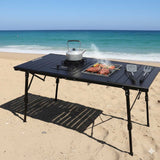 طاولة خارجية قابلة للطي متعددة الاستخدامات مع موقد وشواية مدمجين، من Porodo