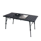 طاولة خارجية قابلة للطي متعددة الاستخدامات مع موقد وشواية مدمجين، من Porodo