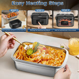 Portable Electric Lunch Box 1L with 8000mAh Battery, Digital Touch Screen & USB-C Fast Charging by Green Lion