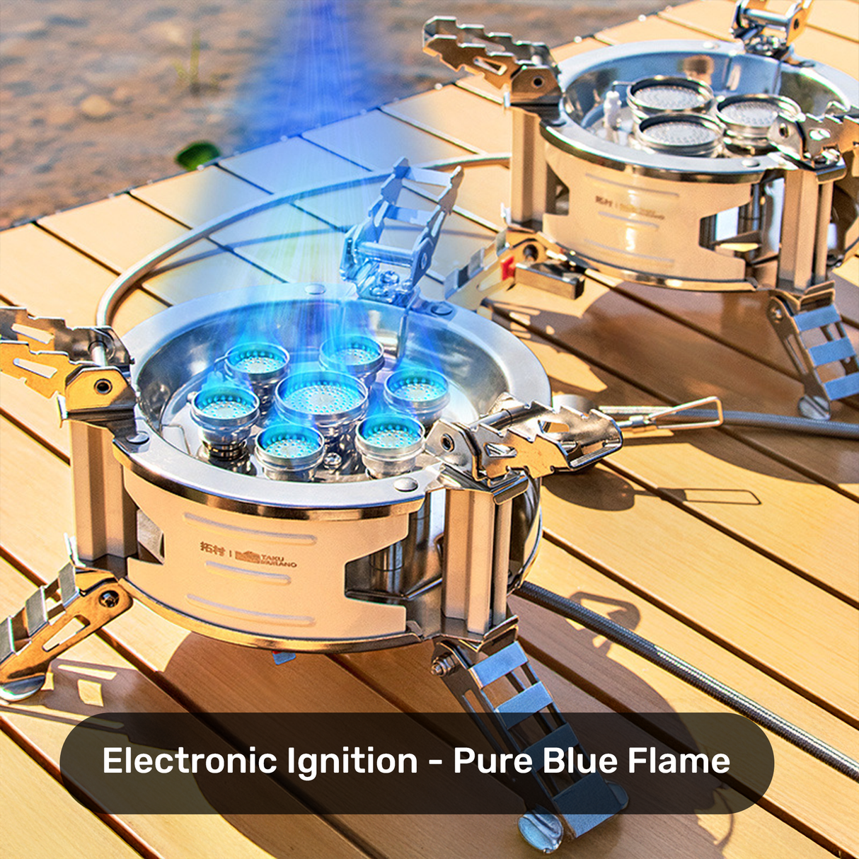 Portable Gas Stove 7 Burner– Windproof, Compact & Ready for Outdoor by Taku Murano