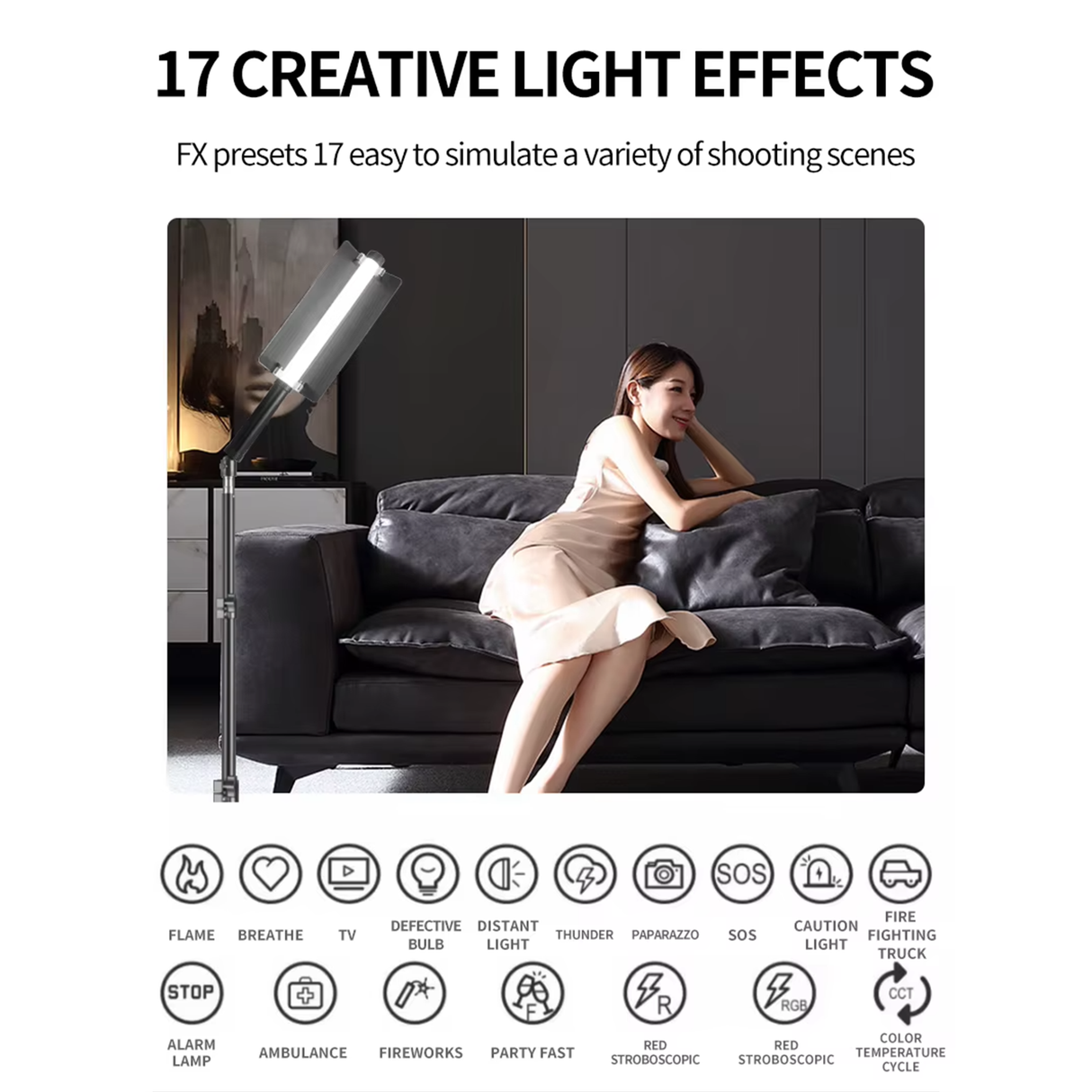 مصباح التصوير الفوتوغرافي LED RGB المحمول باليد