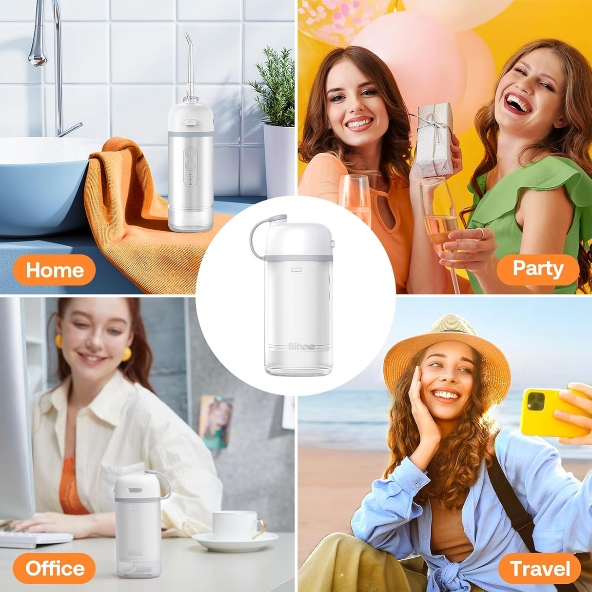 Portable P1 Water Flosser with Collapsible Tank by BITVAE | Oral Flosser | SASKA Trading