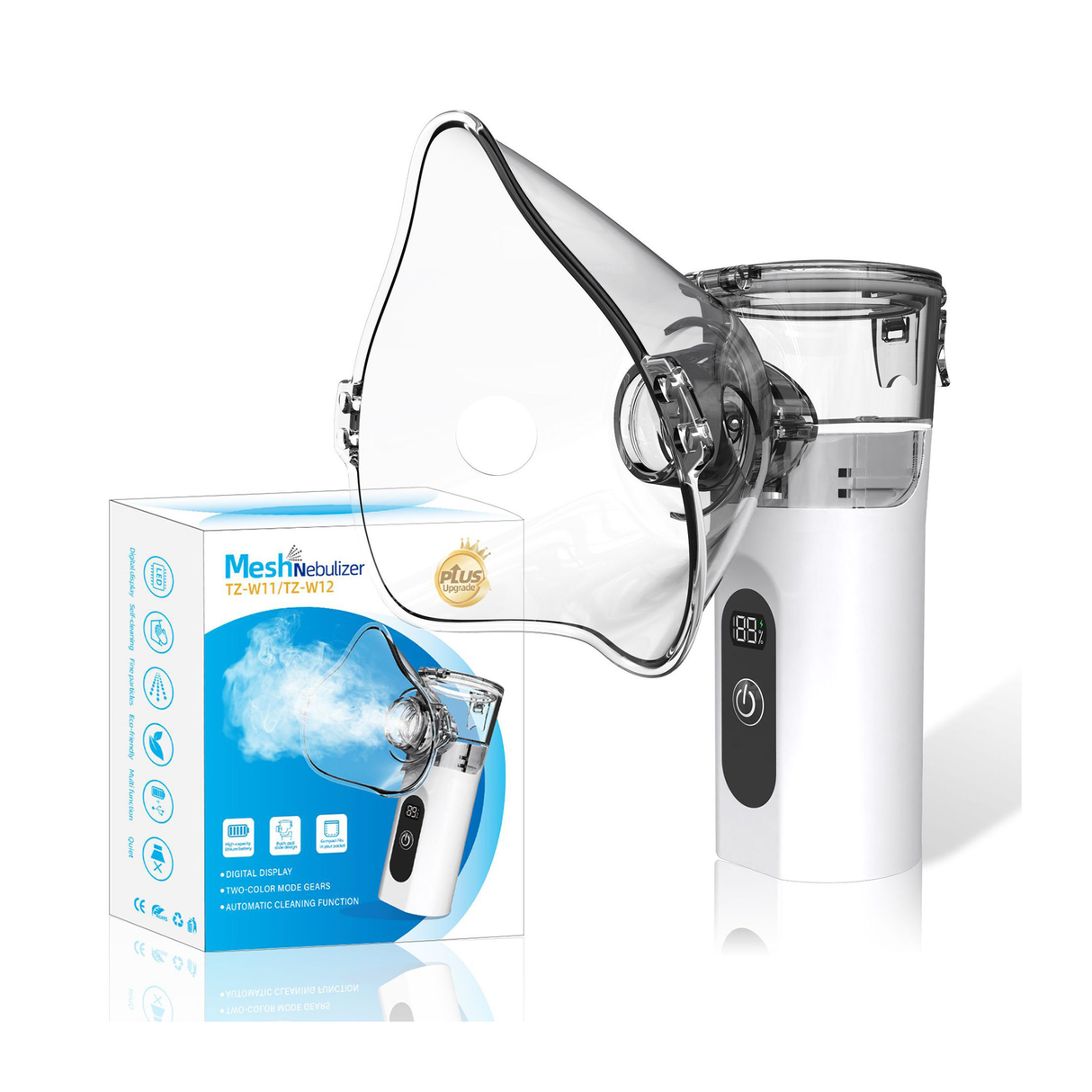Portable Rechargeable Mesh Nebulizer TZ-W12 – Quiet Handheld Inhalation Device with Digital Display
