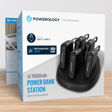 Power Bank Station 5 * 10000mAh – Portable USB Charging Hub by Powerology