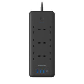 Powerology Power Strip 6 AC 48W USB Black | Power Strip | SASKA Trading