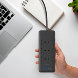 6 AC Power strip with USB and type c port - SASKA