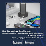 4 in 1 Wireless Power Bank Station 10000mAh*4 with Built-In Cable PD 20W and Magsafe 15W by Powerology