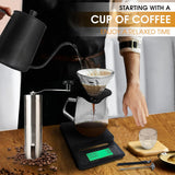 Premium 9-Piece Travel Pour Over Coffee Maker Set with 6-Gear Grinder, Digital Scale & Carry Case – 600ml Black