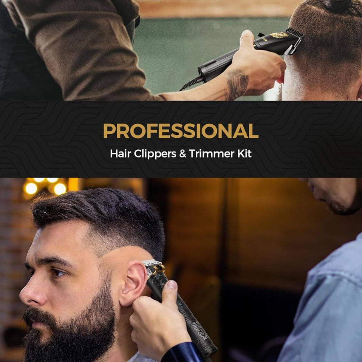 Professional Cordless Hair Clipper and Trimmer Kit for Men by GLAKER