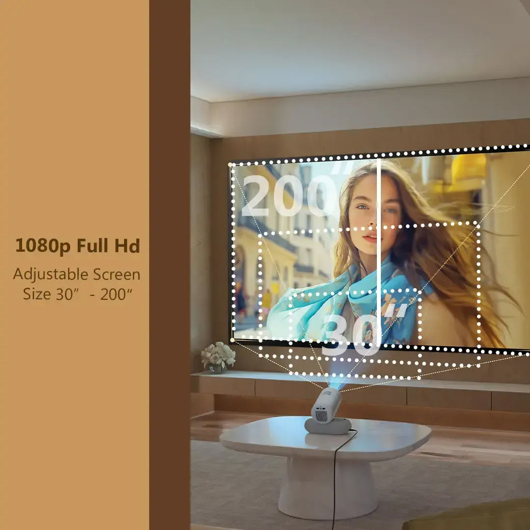 LumaCast Full HD Projector – Auto Focus & Keystone, 4K HDR Support