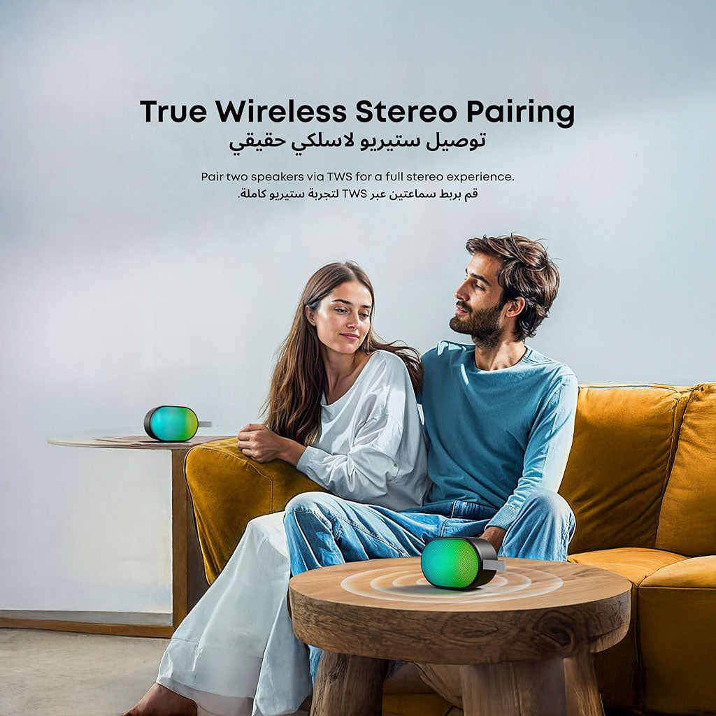 Pyro Mini Portable Bluetooth Speaker with Deep Bass, Ultra-Long 10H Playback and Multiple Light Effects Soundcore by Anker