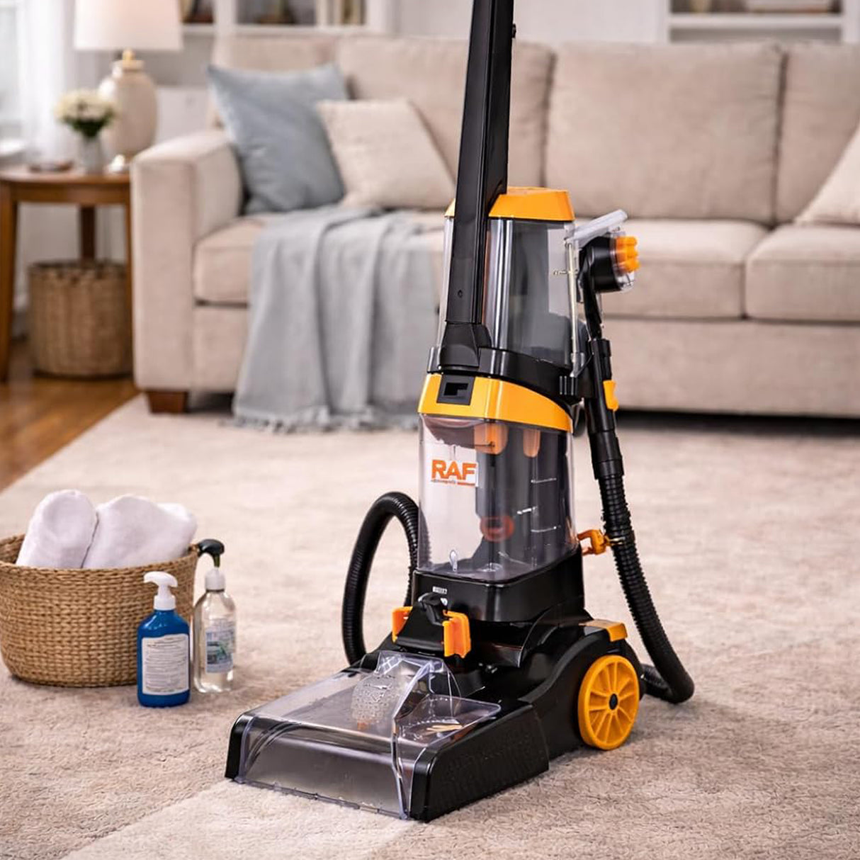 3-in-1 Carpet & Floor Washer Vacuum Cleaner 800W by RAF, Dual Roller Brush, 1.35L Clean Water Tank & 1.25L Dirty Water Tank, Carpet Cleaner for Home & Car