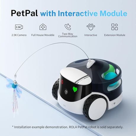 ROLA PetPal Interactive Toys Module with App-Controlled Play Stick, Rolling Ball & Laser Game by Enabot
