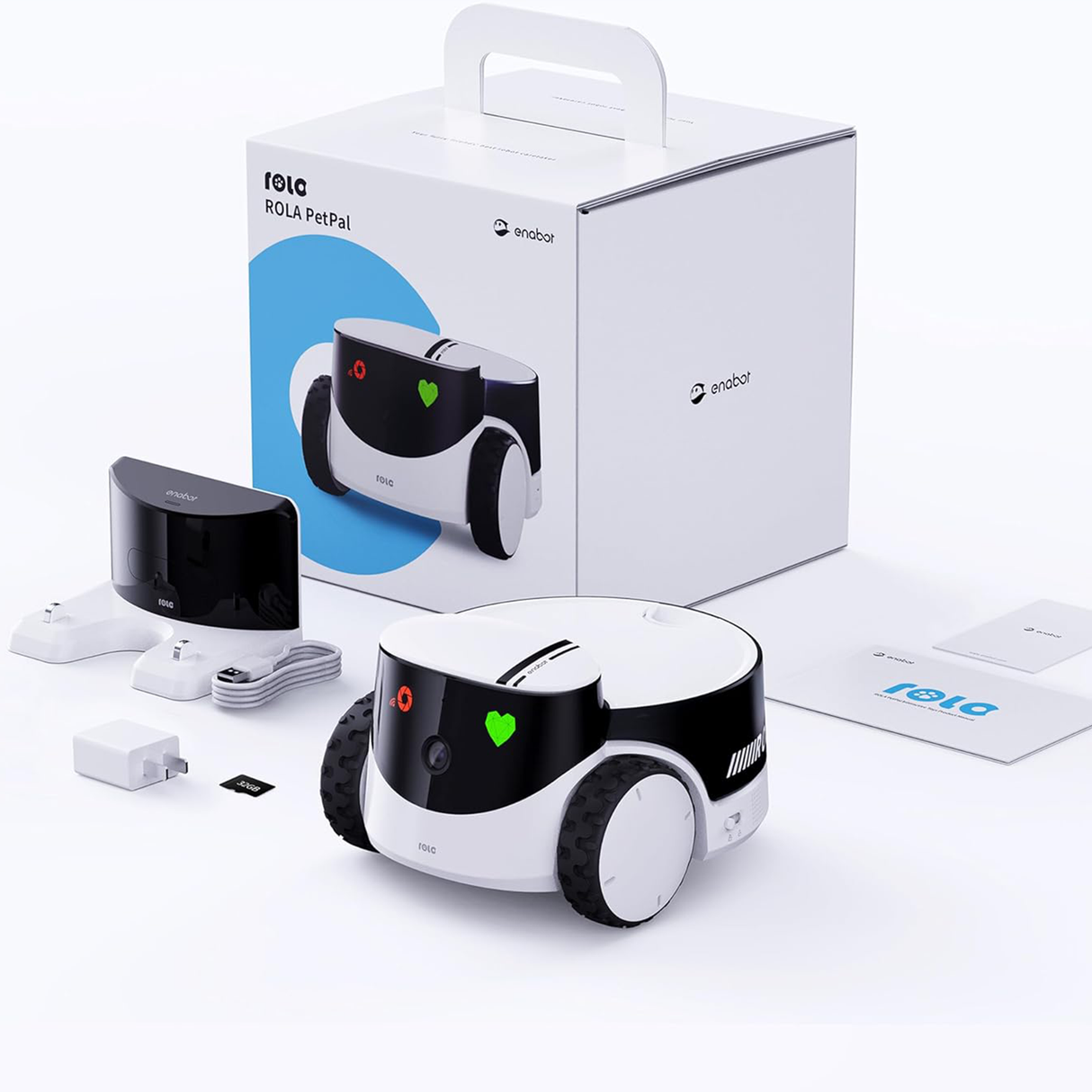ROLA PetPal Robot Camera – Mobile Indoor Pet Monitoring Robot with HD Live Video, Two-Way Audio & App Control by Enabot
