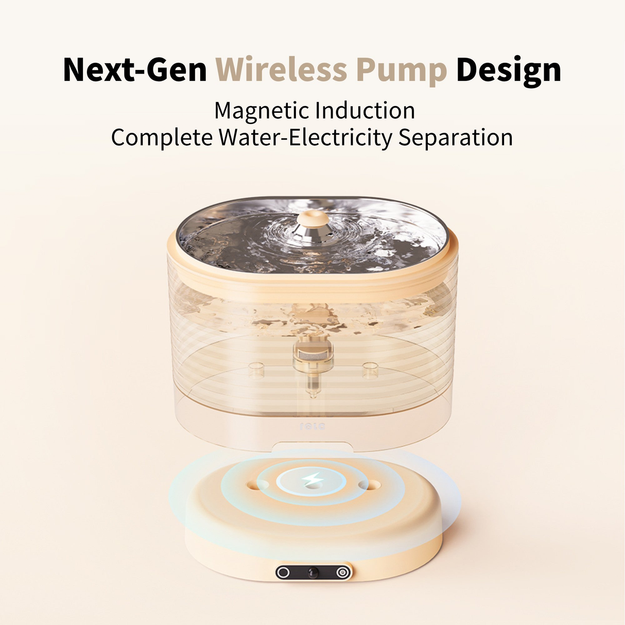 ROLA Smart Pet Water Fountain with Smart App Hydration Monitoring, Wireless Pump & 2L Filtration System - Cordless Version by Enabot