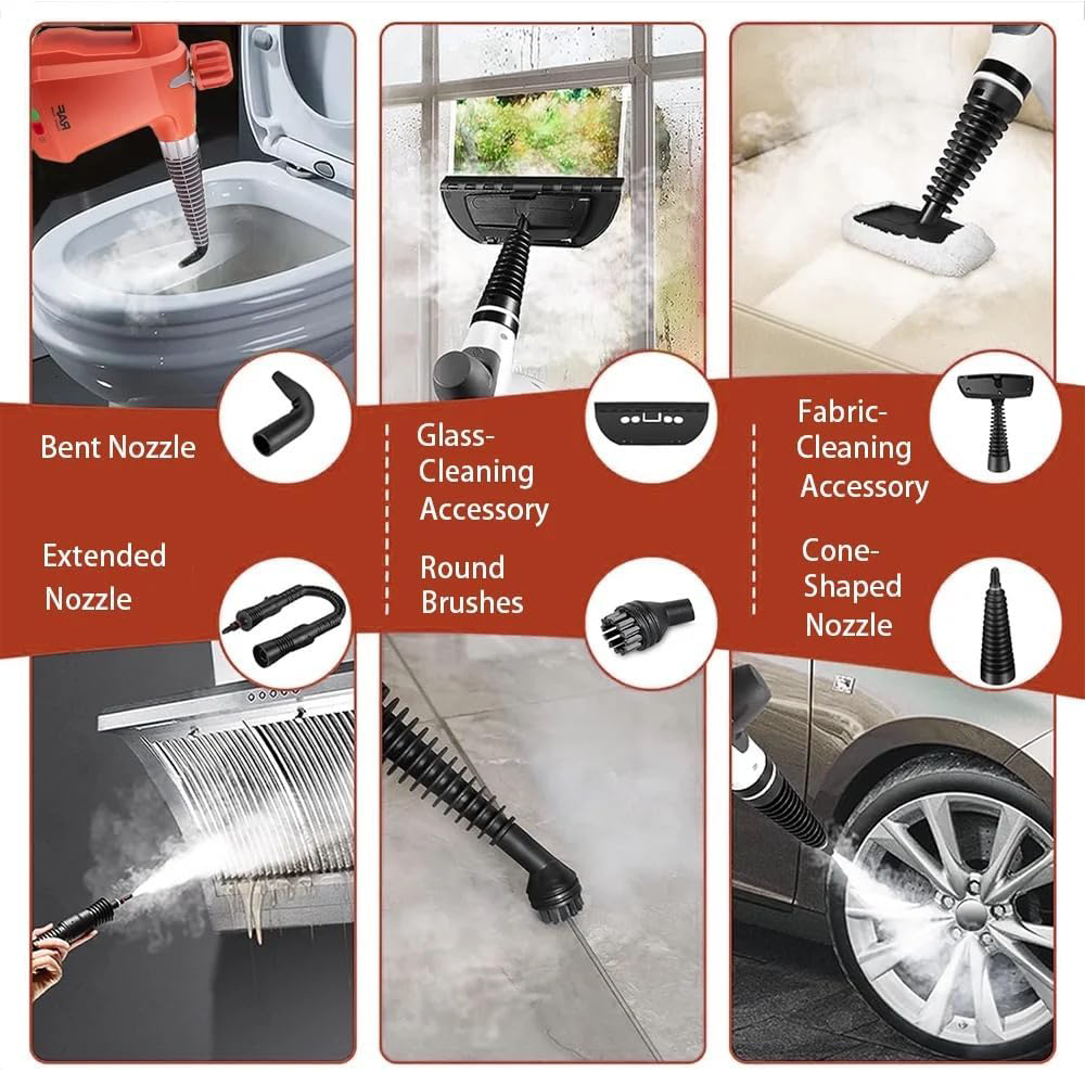 Multi-Purpose Steam Cleaner with Complete Accessory Kit by RAF  Pressure Steam Cleaner SASKA Trading