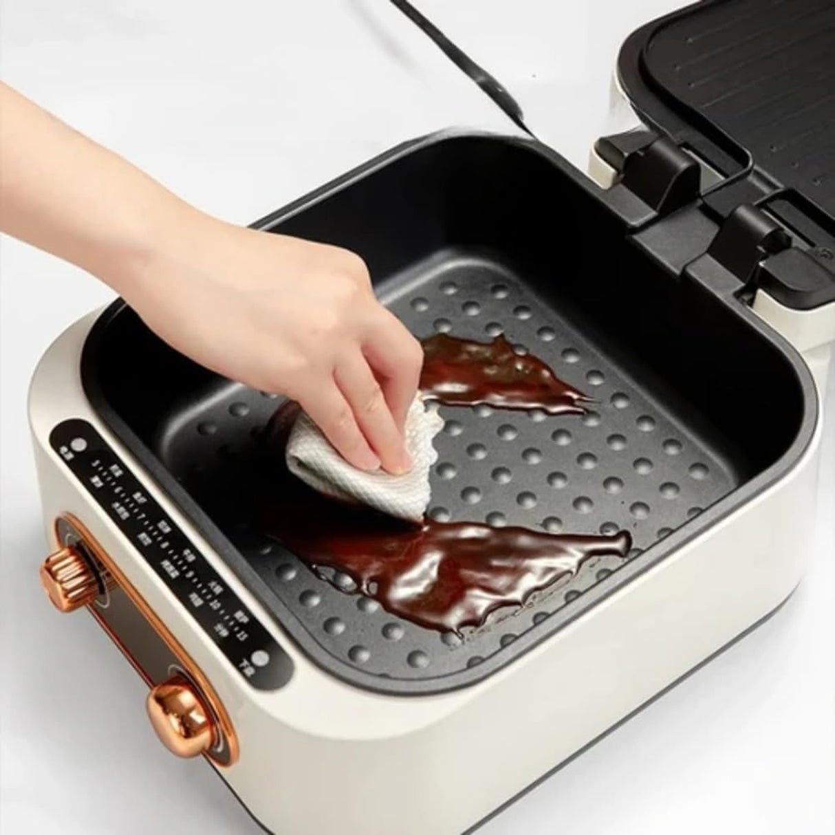 3-in-1 Electric Grill Hot Pot with Double Pan Frying 2.4L by RAF