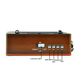 راديو سماعة بلوتوث ريترو محمول مع كشاف LED، راديو FM/AM/SW، تشغيل USB وTF، ساعة مدمجة من DENX