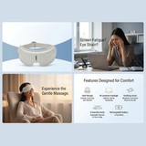 Rechargeable Smart Eye Massager with Heat and Bluetooth Music 1200mAh Battery and 180° Foldable by Porodo