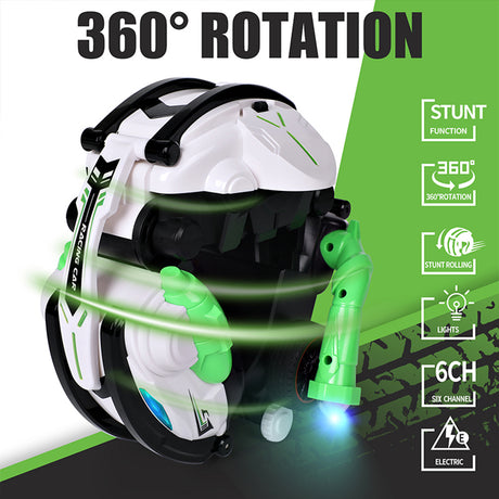 Remote Control 2.4GHz Rolling Stunt Car with Lights and 360° Action | Remote Controlled Car | SASKA Trading