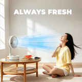 Rovio 8" Folding Fan with 7200mAh Battery, LED Light, Remote Control & Telescopic Stand by Green Lion