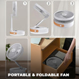 Rovio 8" Folding Fan with 7200mAh Battery, LED Light, Remote Control & Telescopic Stand by Green Lion