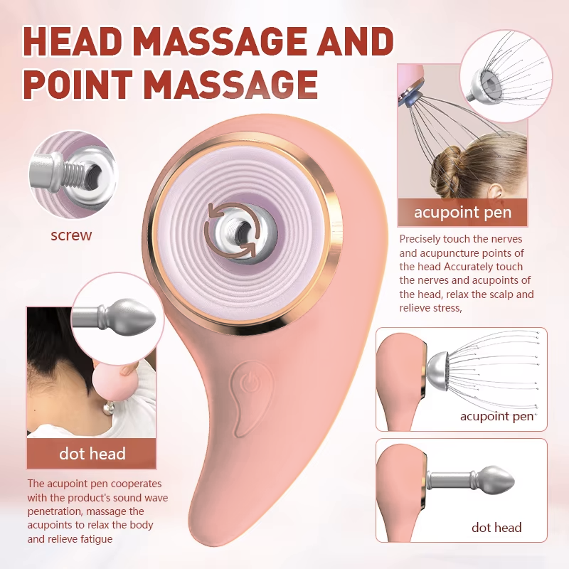 Electric Head & Point Massager - Rechargeable Handheld Scalp Massaging Device - SASKA Trading