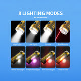 Mini Flashlight Keychain LED 8Mode COB Laser Type-C Rechargeable by SMILING SHARK