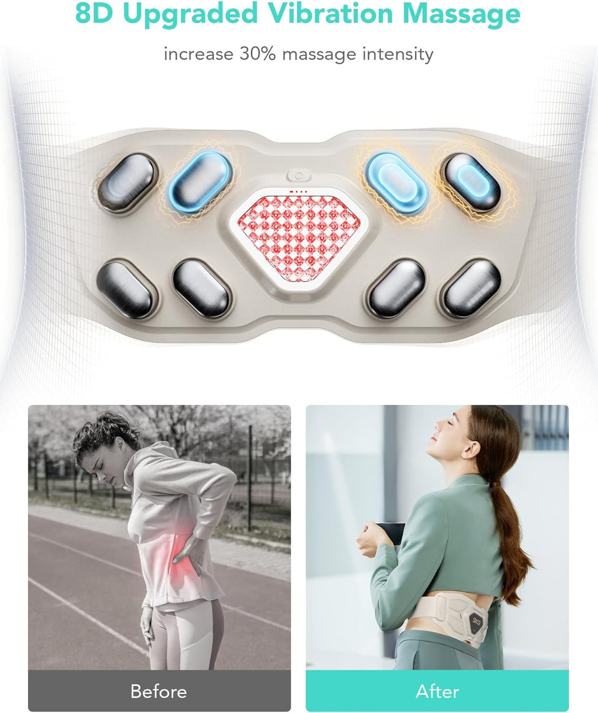 SKG Infrared Vibrating Lower Back Massager for Pain Relief