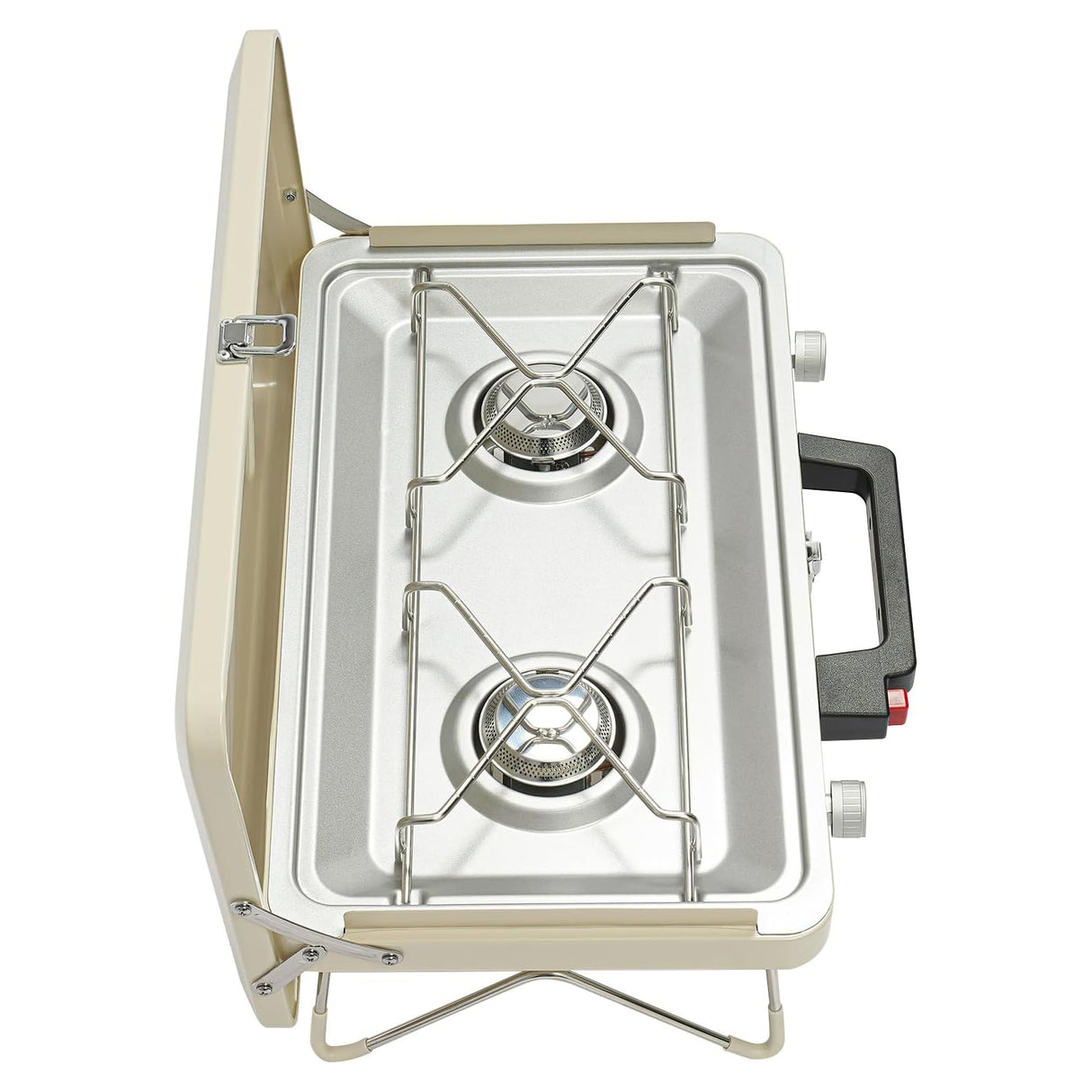 2-Burner Portable Camping Stove – Lightweight Outdoor Gas Grill with Non-Stick Surface