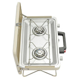 2-Burner Portable Camping Stove – Lightweight Outdoor Gas Grill with Non-Stick Surface