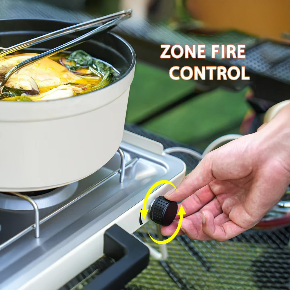 2-Burner Portable Camping Stove – Lightweight Outdoor Gas Grill with Non-Stick Surface