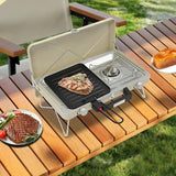 2-Burner Portable Camping Stove – Lightweight Outdoor Gas Grill with Non-Stick Surface