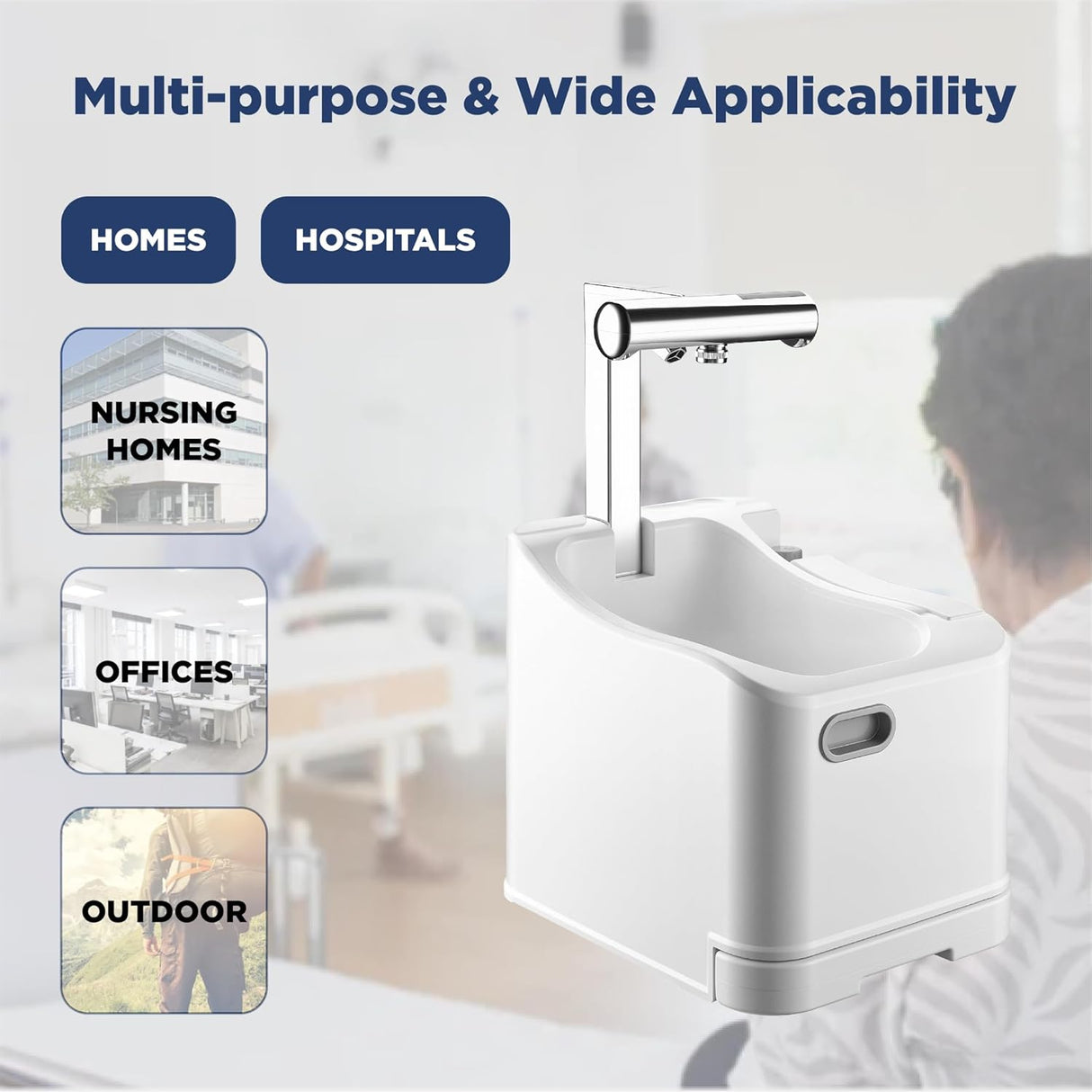 حوض غسيل محمول يعمل بالبطارية للاستخدام في الوضوء والتخييم ورعاية المسنين والسفر والمنزل من INNOVIA