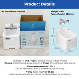 حوض غسيل محمول يعمل بالبطارية للاستخدام في الوضوء والتخييم ورعاية المسنين والسفر والمنزل من INNOVIA