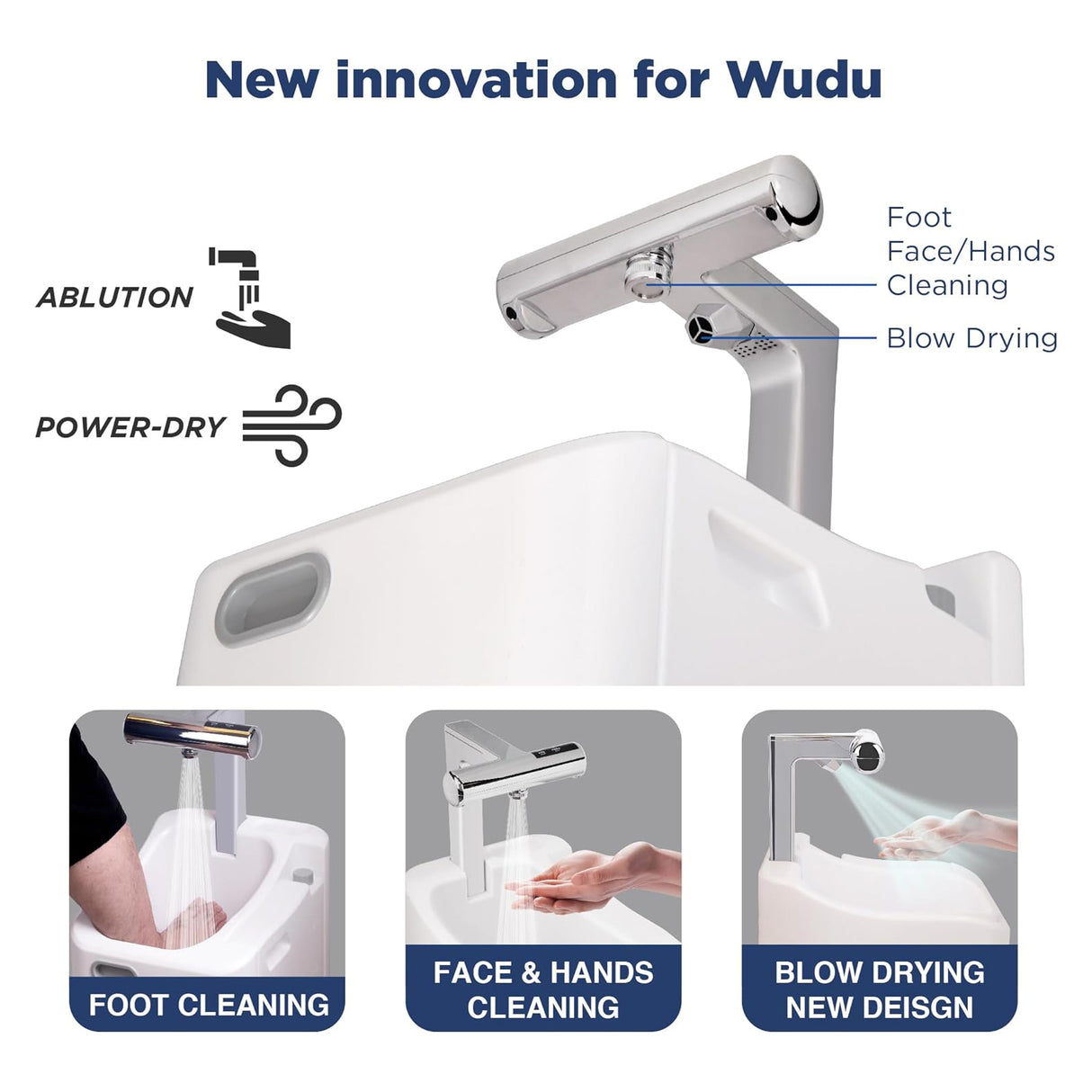 حوض غسيل محمول يعمل بالبطارية للاستخدام في الوضوء والتخييم ورعاية المسنين والسفر والمنزل من INNOVIA